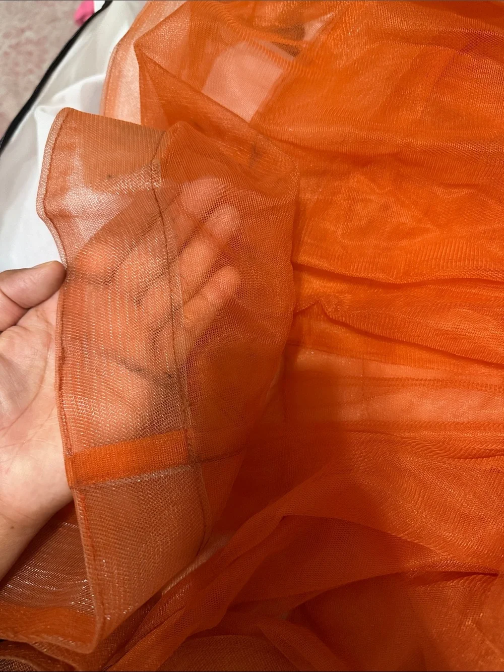 Azazie Burnt Orange Girls Pleated Tulle Ball Gown